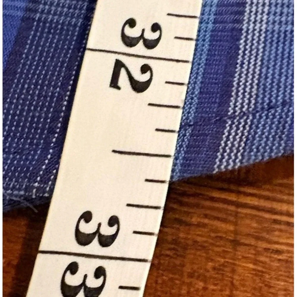 Banana Republic Mens Blue Plaid Stretch Tailored Slim Fit Button Down Shirt XL